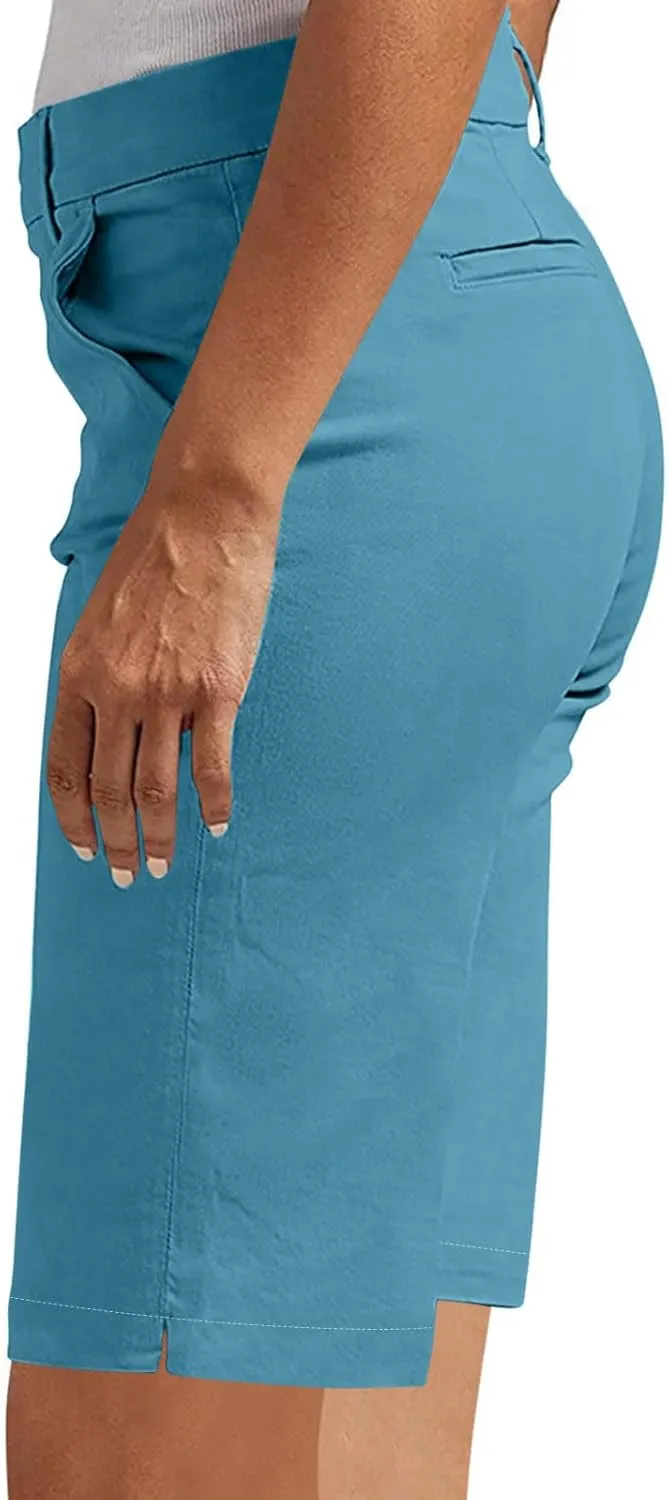 Women's Pull On Bermuda Shorts for Women 2025 Trendy Stretch Twill Short Dressy Casual High Waisted Summer Slacks
